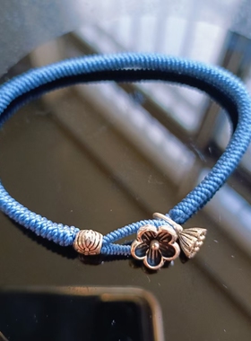 老银配饰加补水五行绳手链缺水者佩戴加密金刚结