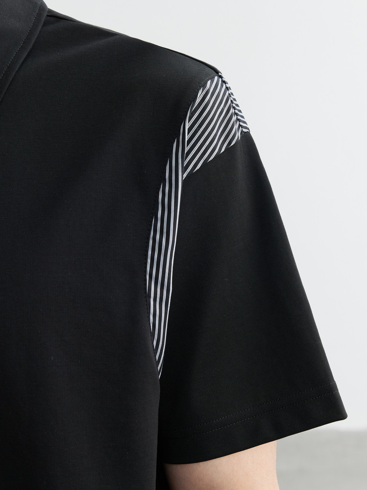 QUICK-DRYING ICE SILK COTTON BLACK COOL STITCHED LAPEL SHORT-SLEEVED T-SHIRT MENS 2024 SUMMER TIDE NEW HALF-SLEEVED POLO SHIRT