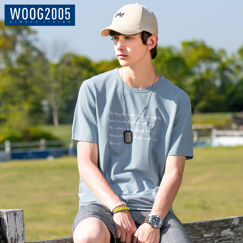 WOOG2005×Öĸ´ÌÐå¶ÌÐätÐôÄÐ 2018Ïļ¾Ð¿î°ëÐäTÄÐÊ¿³±Á÷Ô²ÁìÌåÐô