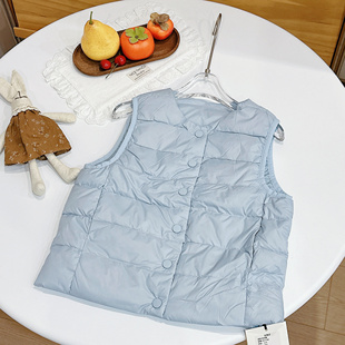 右么｜轻薄羽绒马甲｜儿童宝宝婴幼排骨马甲秋冬保暖神器90白鸭绒