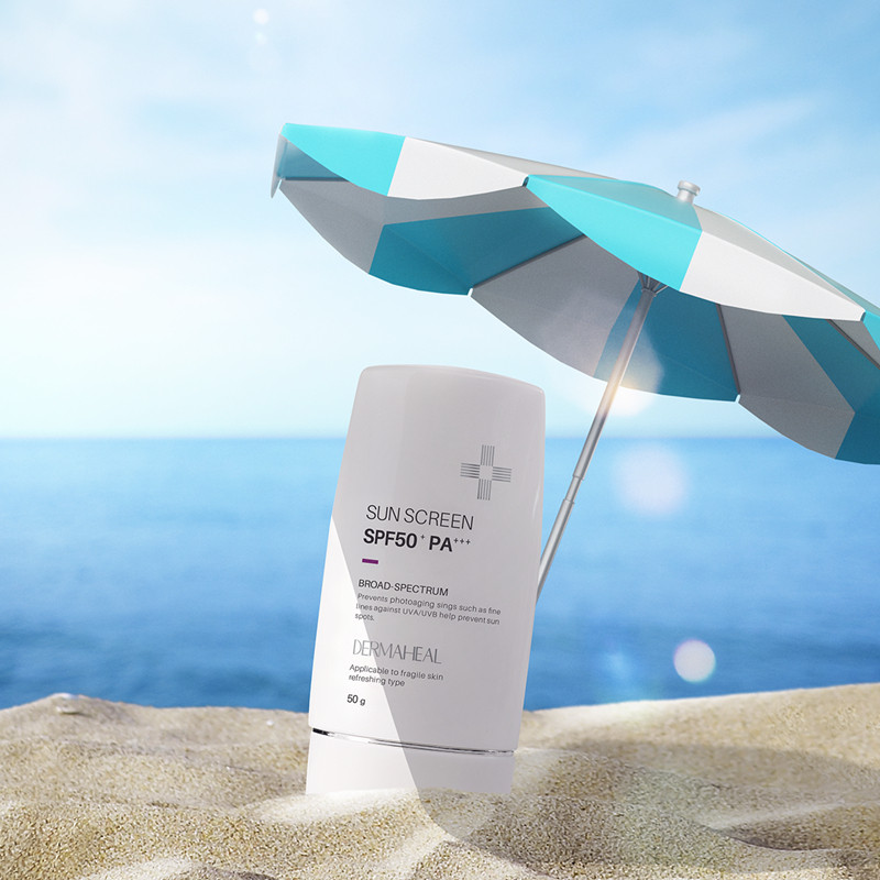 夏季防晒韩国进口德玛莉小白盾防晒霜送小样送眼膜防晒spf50