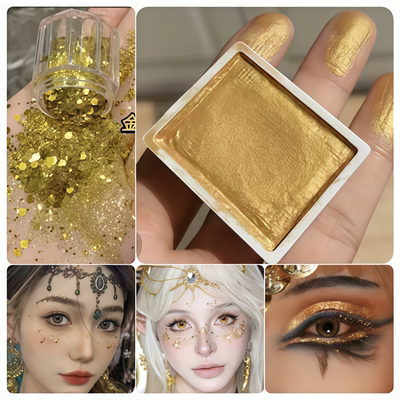 舞台妆爆闪金色眼影亮粉眼影