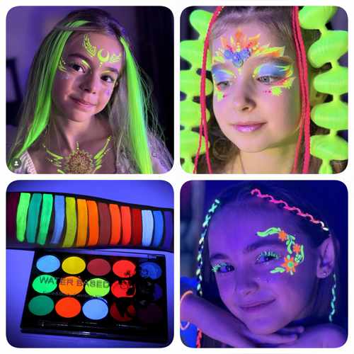 夜跑夜场演唱会荧光彩绘脸彩