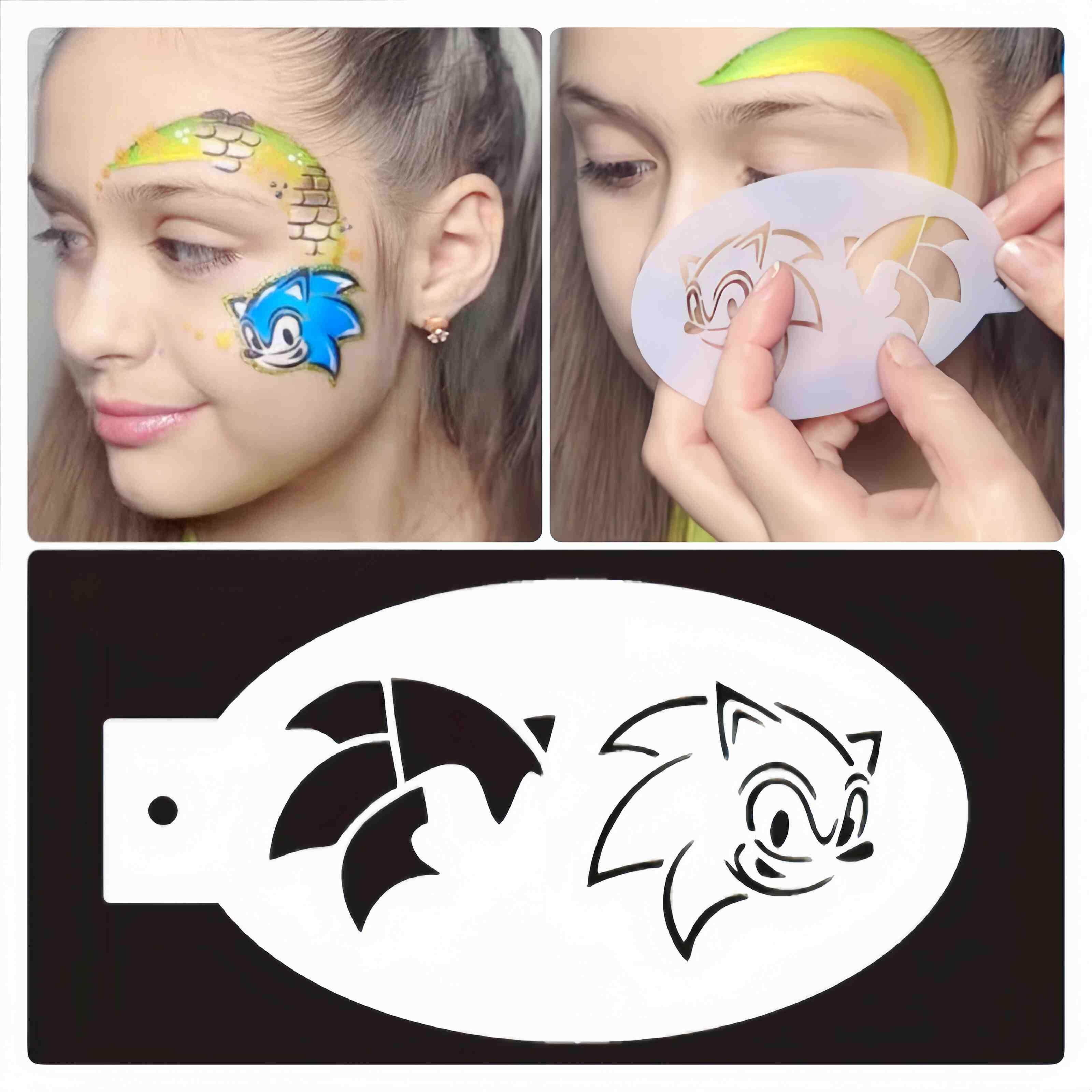 彩绘模板儿童面部人脸镂空画脸hellokitty凯蒂猫我的世界索尼克
