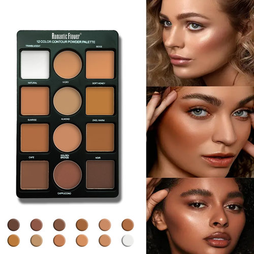 12色专业修容高光提亮遮瑕盘