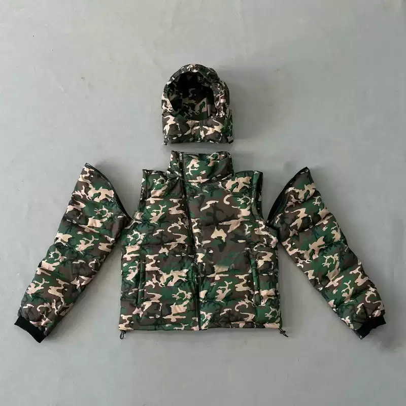 Corvidae GREEN CAMO PUFFER JACKET