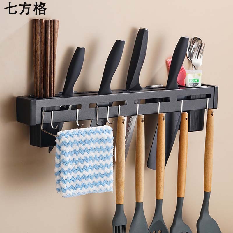厨房挂架免打孔不锈钢刀架筷子筒