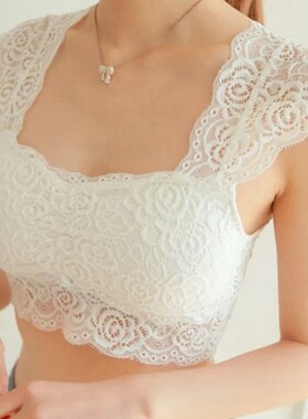 带胸垫防走光蕾丝抹胸裹胸短款吊带背心性感打底衫无钢圈文胸内衣