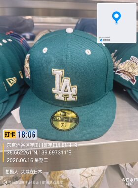 日本代购 涩谷THE CAP 纽约大都会队墨绿NY标平檐棒球帽复古硬顶