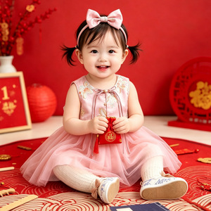 夏季女宝新中式周岁唐装礼服