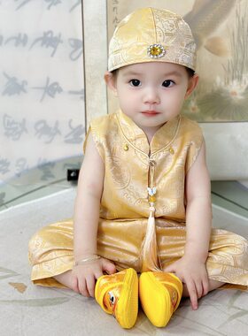 周岁宝宝礼服男女童抓周服夏季薄