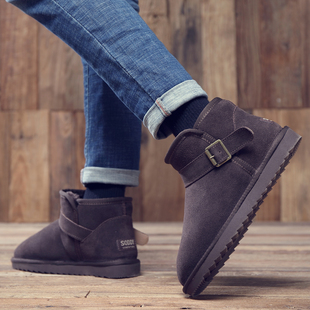 男款雪地靴男冬季保暖加绒加厚防滑棉靴子男士棉鞋东北面包鞋短靴