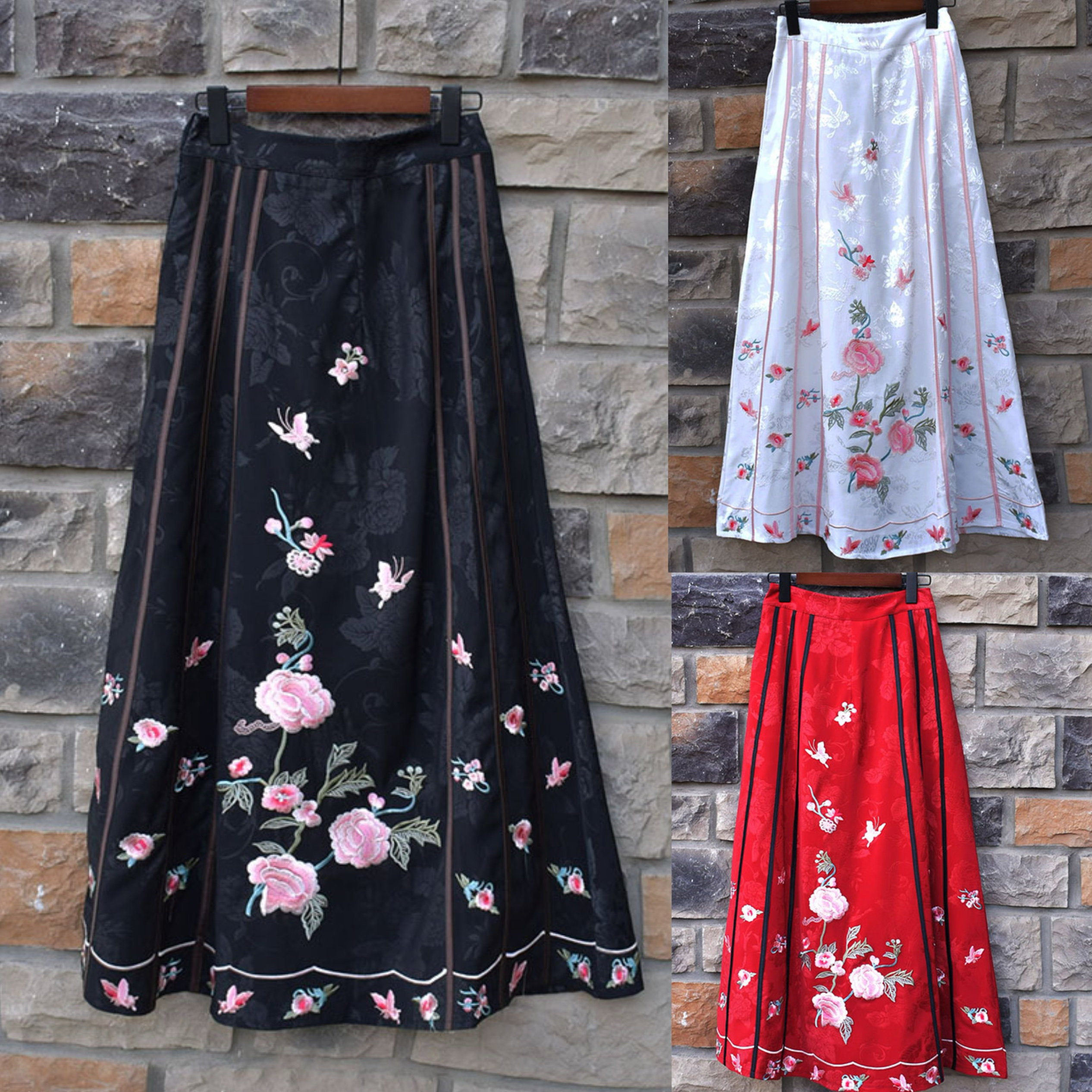 2025春季新款新中式外穿遮肚子国风刺绣花半身裙宽松大码洋气裙子