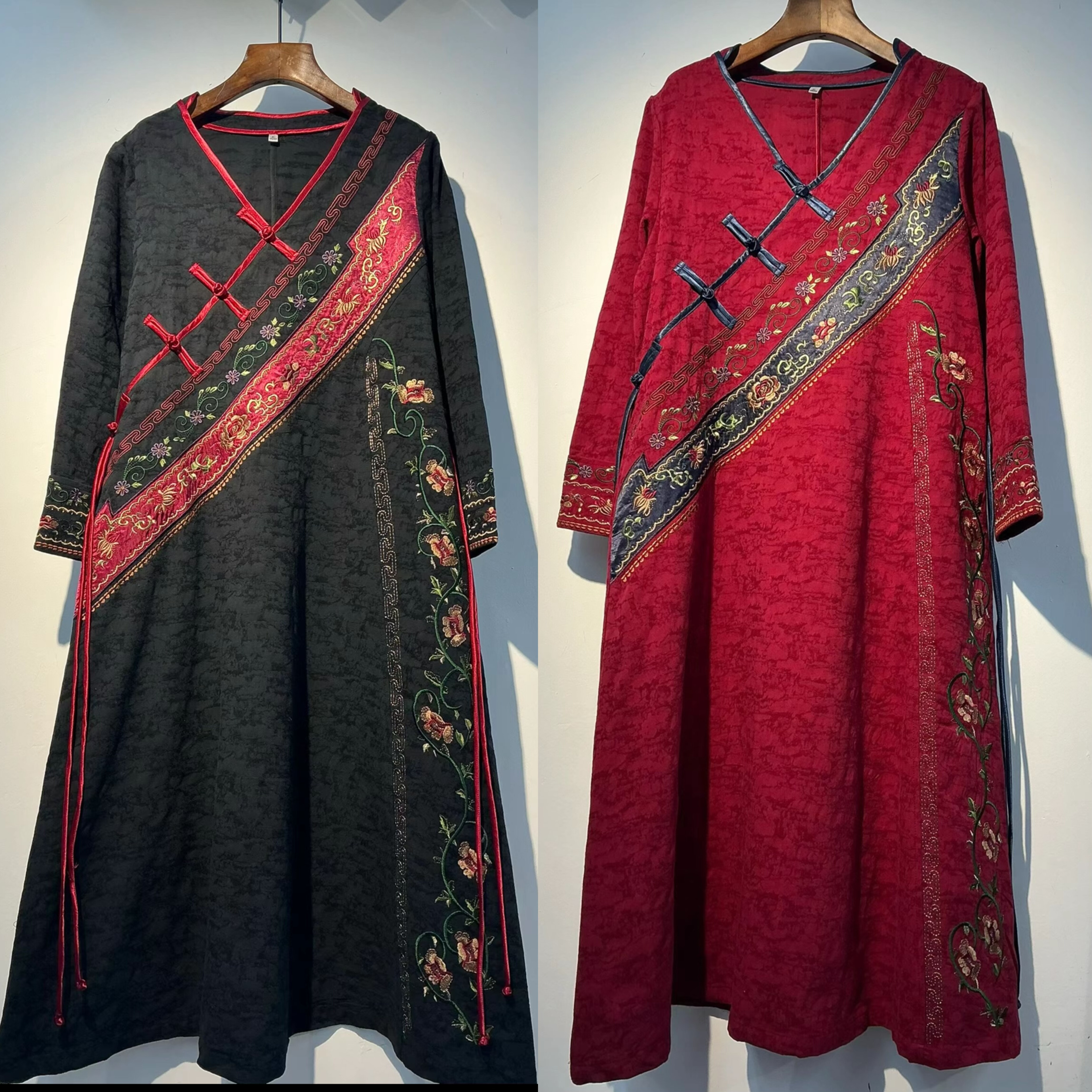 2026新款国风新中式民族风女复古刺绣连衣裙长款裙子袍子宽松女装