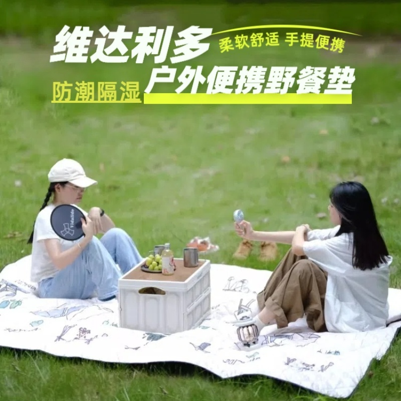 维达利多春夏通用野餐垫户外露营沙滩可折叠加厚防潮垫地垫爬行垫