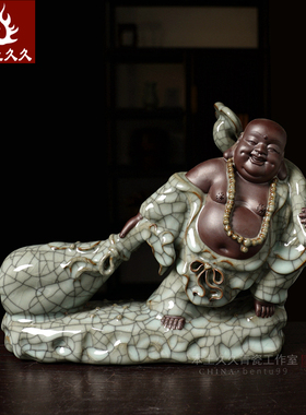 龙泉青瓷纯手工禅意风茶室佛像