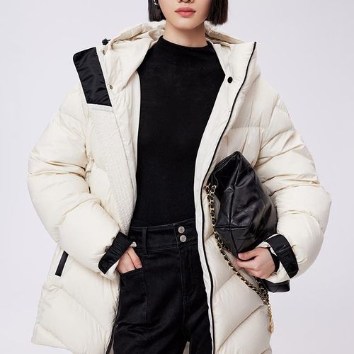 曼娅奴女装羽绒服女2023秋冬新款白色保暖时尚外套MN42IB014