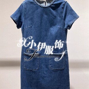 Migaino曼娅奴女装2025年新款春装圆领牛仔连衣裙MP12DJ057