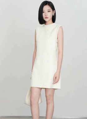 Migaino曼娅奴女装25秋新款高级感花纱小香风无袖连衣裙MP34DE709