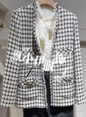 曼娅奴2024春款新品经典格子简约时尚外套上衣女MO12SC040