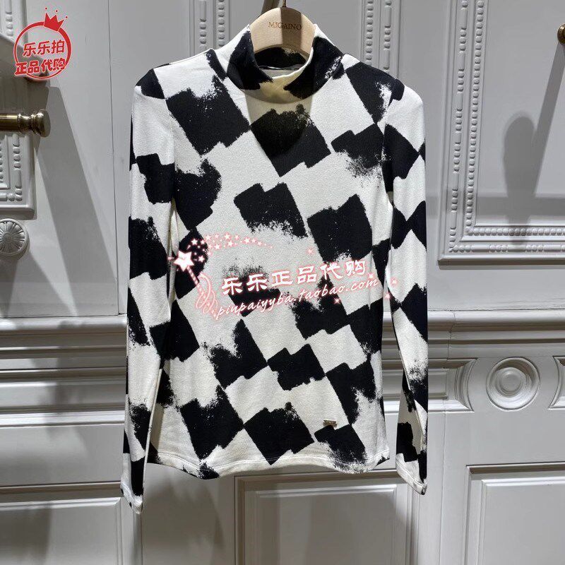 曼娅奴专柜正品2023年冬装新款打底舒适上衣T恤女MN42RC017