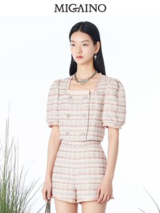 曼娅奴小香风套装 高级感小个子穿搭两件套MN14MA606 女2023春新款