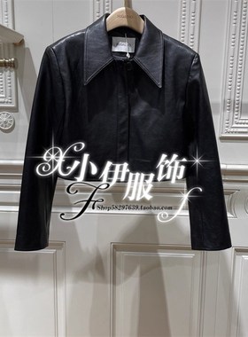 Migaino曼娅奴女装2024年新款冬装短款机车个性PU皮外套MO42SC055