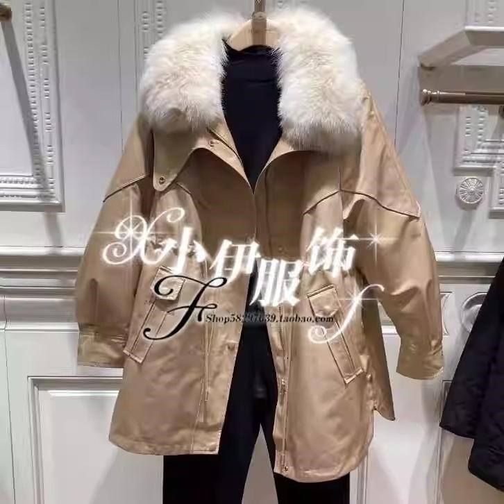 曼娅奴专柜正023冬装新款时尚两件套派克羽绒服外套MN42TA007