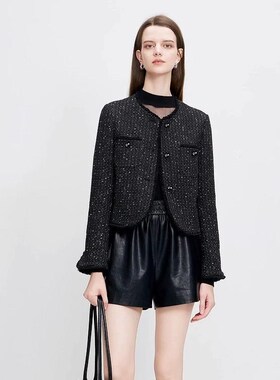 Migaino曼娅奴秋季新款设计感百搭轻奢气质小香风短外套MP34SC601