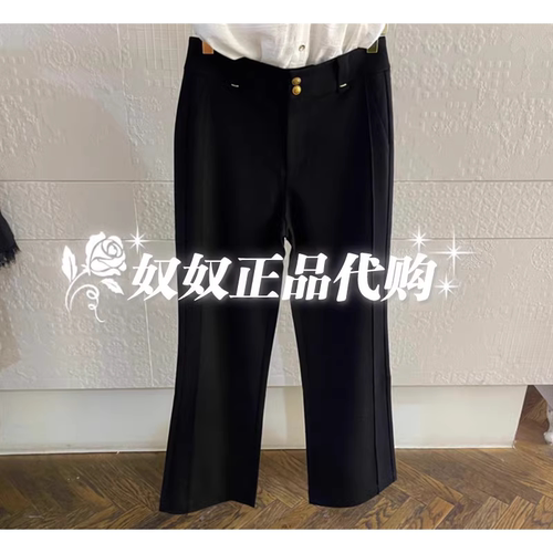 曼娅奴女装2023新款专柜正品冬装黑色简约休闲显瘦裤子MN42BC039