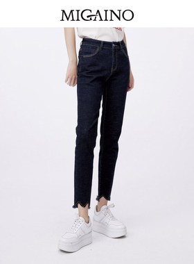【曾黎同款】Migaino曼娅奴牛仔裤女2024新款显瘦紧身裤MO12NC013