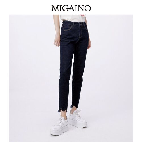 【曾黎同款】Migaino曼娅奴牛仔裤女2024新款显瘦紧身裤MO12NC013