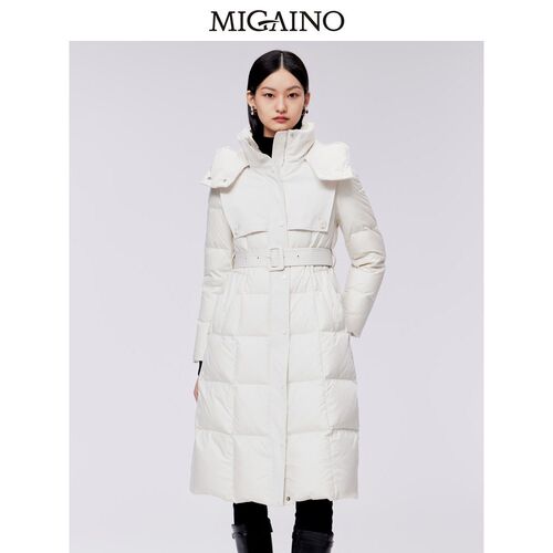 Migaino曼娅奴羽绒服女2023冬季新款收腰显瘦中长款加厚MN42IB100