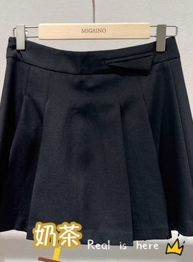 曼娅奴商场专柜正品2023秋装新款百褶女百褶半身裙MN32EA077