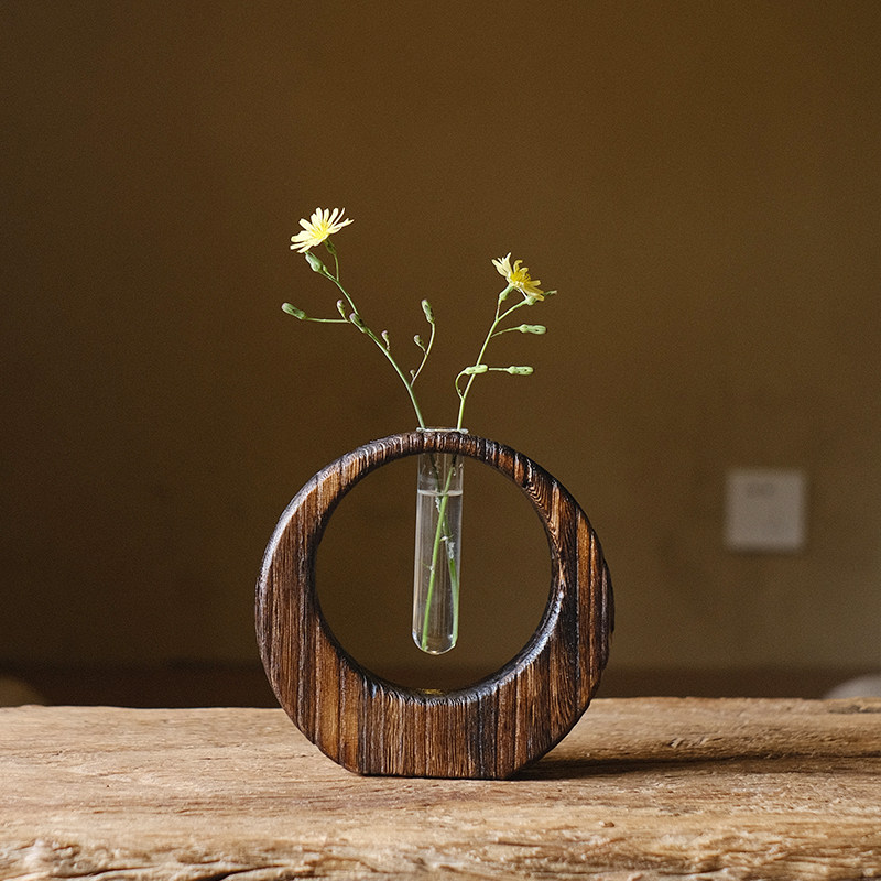 复古日式实木创意桌面插花干花水培摆件小花瓶迷你花器禅意茶道,餐饮具,茶道/零配,淘宝优惠券,粉丝福利购,淘宝优惠卷
