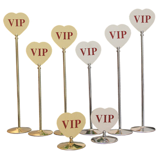 爱心婚礼桌贵宾席卡结婚桌牌标牌嘉宾席位卡号牌婚宴签到心形台卡