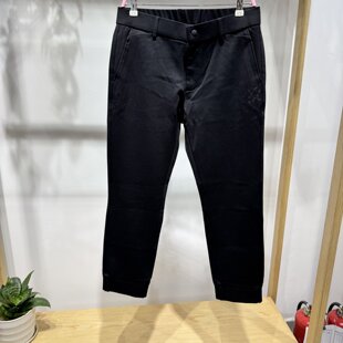 依文诺丁山男士商务秋冬弹腰修身舒适黑色休闲裤束脚裤吊牌1380元