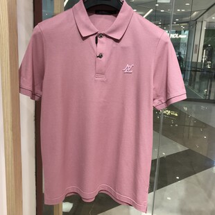 依文诺丁山男士夏季短袖翻领半袖桑蚕丝灰色棕色青绿色粉色T恤