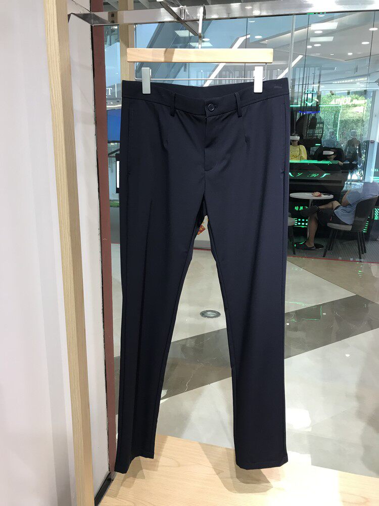 诺丁山男士商务高档薄款微弹修身免烫弹性藏蓝色休闲裤专柜1880元