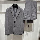 4280元 泡泡纱纹理灰色西服西裤 套 商务休闲纯绵羊毛秋冬款 依文男士