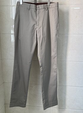 依文男士新款春夏棉混纺弹性舒适深驼色直筒休闲裤专柜同款1580元