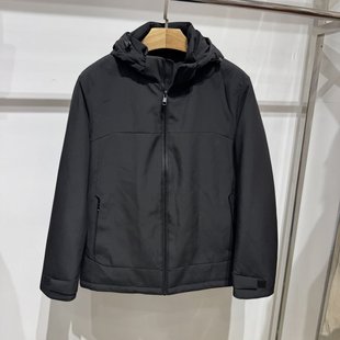依文新款黑色男士商务防水面料短款羽绒服吊牌价1980元专柜同款