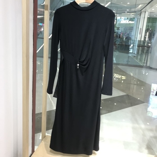 宴会上班女士高档黑色连衣裙专柜价1499 CINA商务时尚 依文女装 EVE