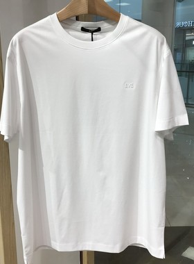 依文新季款男士商务时尚夏季圆领棉弹性纤维白色灰色半袖短袖T恤