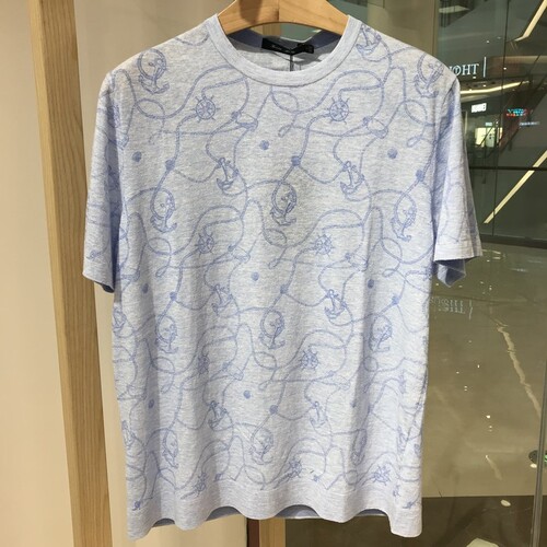 依文凯文凯利正品新款男士时尚休闲高档圆领天蓝色T恤半袖短袖