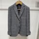 灰色格子绵羊毛羊驼毛西服吊牌价3980元 依文凯文凯利男士 商务秋款
