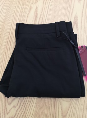 依文诺丁山新款男士商务高档秋冬黑色抗皱免烫休闲九分裤专柜同款