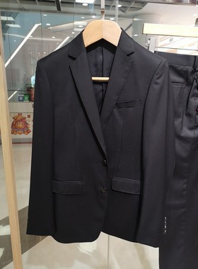 依文诺丁山新款折扣男士商务秋冬款REDA面料纯绵羊毛黑色西服西装