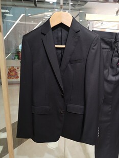 依文诺丁山新款折扣男士商务秋冬款REDA面料纯绵羊毛黑色西服西装