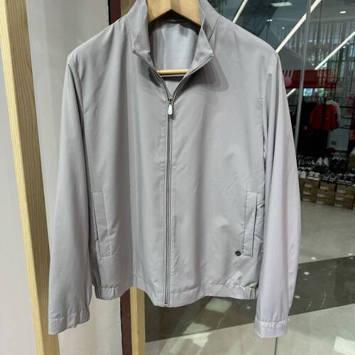 依文凯文凯利男士意大利OLMETEX防雨防风咖色秋款夹克吊牌4680元